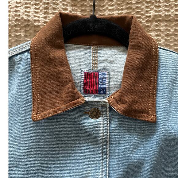 Vintage 90s Sunbelt Sun Belt Denim Chore Jacket Men Small - Picture 5 of 6